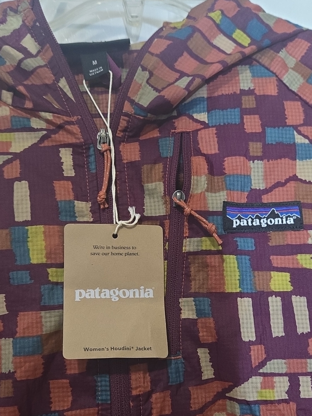 NEW Patagonia Houdini Multi-Pattern Hooded Lightweight Jacket M - Picture 3 of 11